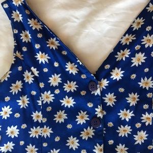 Blue, Floral, Summer Romper